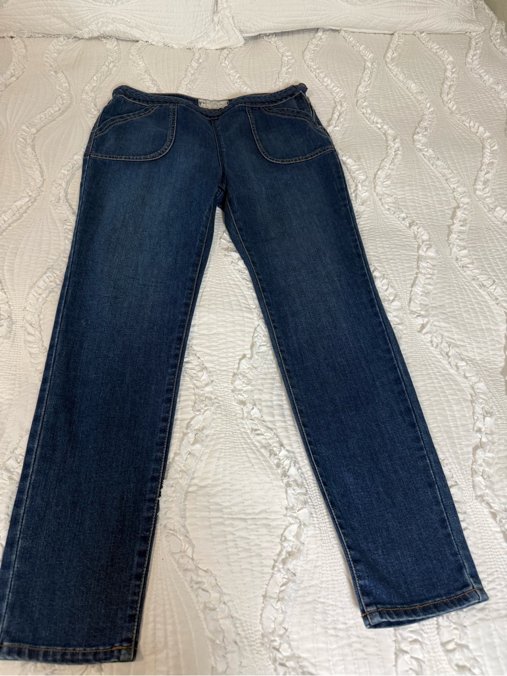 Free People Dark Blue Straight-Leg Jeans